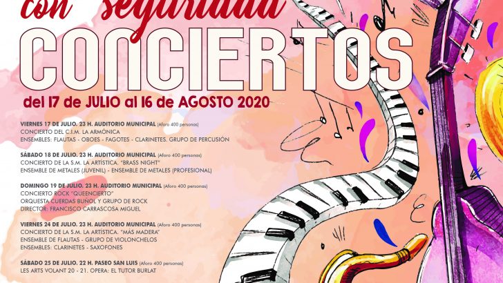 El ciclo: con «seguridad» Conciertos, llega a Buñol del 17 de julio al 16 de agosto