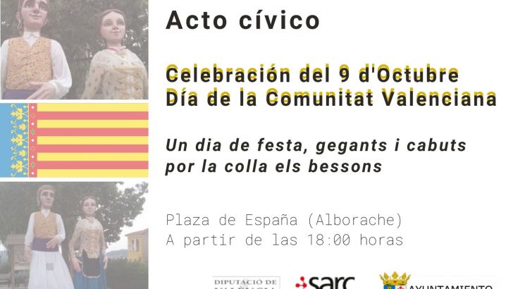 Alborache celebra el 9 d’octubre con música tradicional, gigantes y cabezudos