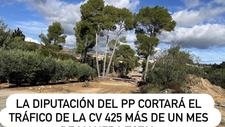 El PSOE de Buñol denuncia el corte total de la CV-425 como una medida “injustificada y perjudicial”